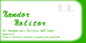 nandor molitor business card